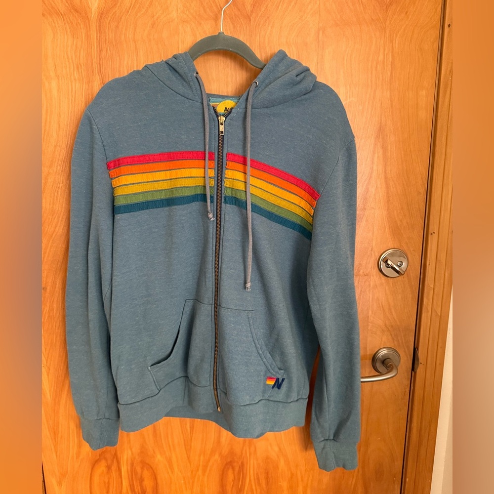 Aviator Nation Blue Distressed Hoodie